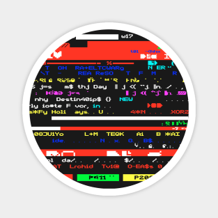 Retro Glitch Art 1980s Tv 8-bit Television Teletext Page Magnet